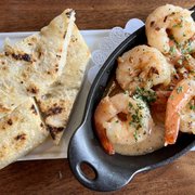 Photo of ROUX - Carmel Valley, CA, US. Sautéed Gambas with Brandy and Focaccia - delicious sauce! (07/31/23). Make a reservation.