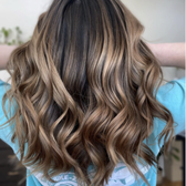 Brunette waves with caramel tones by Courtney Keyte