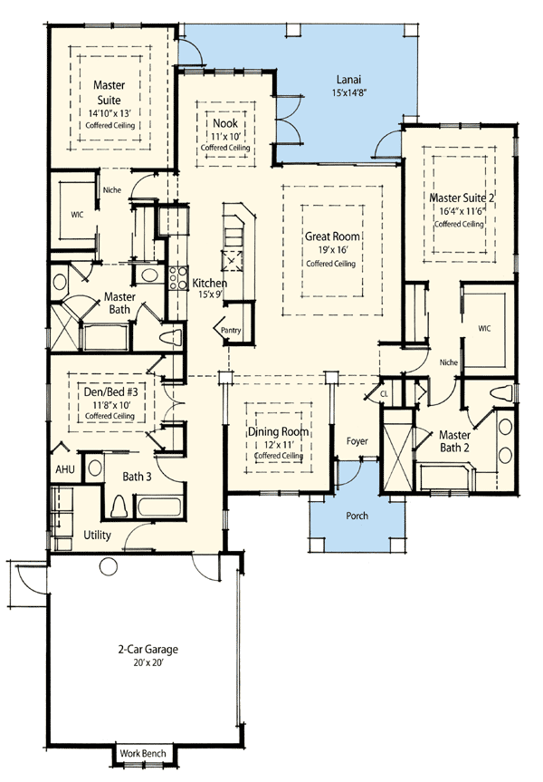 Dual Master Suite Energy Saver - 33093ZR | Architectural ...