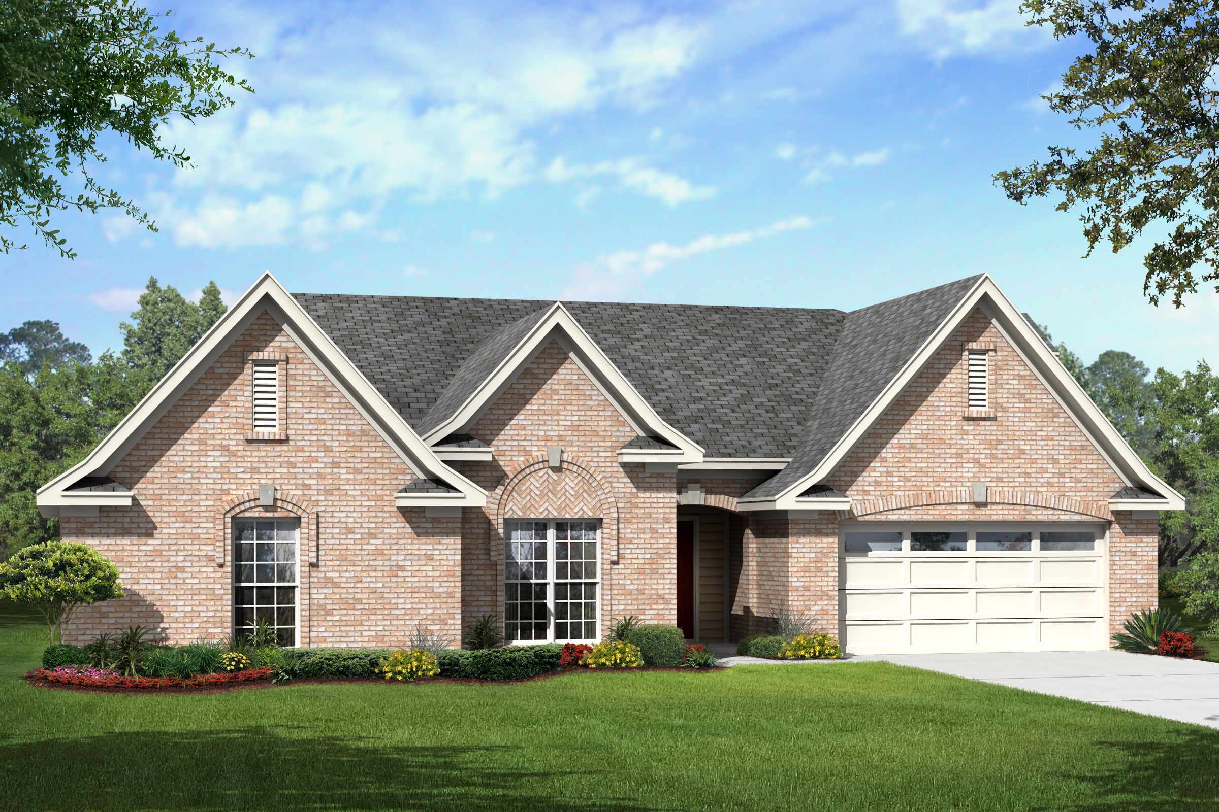 Elegant Brick Ranch Home Plan 68020HR 1st Floor Master