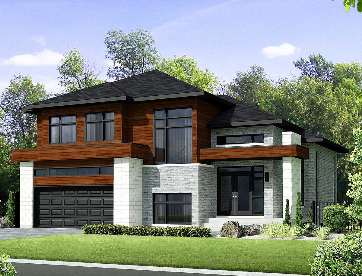 TwoStory Contemporary House Plan 80851PM