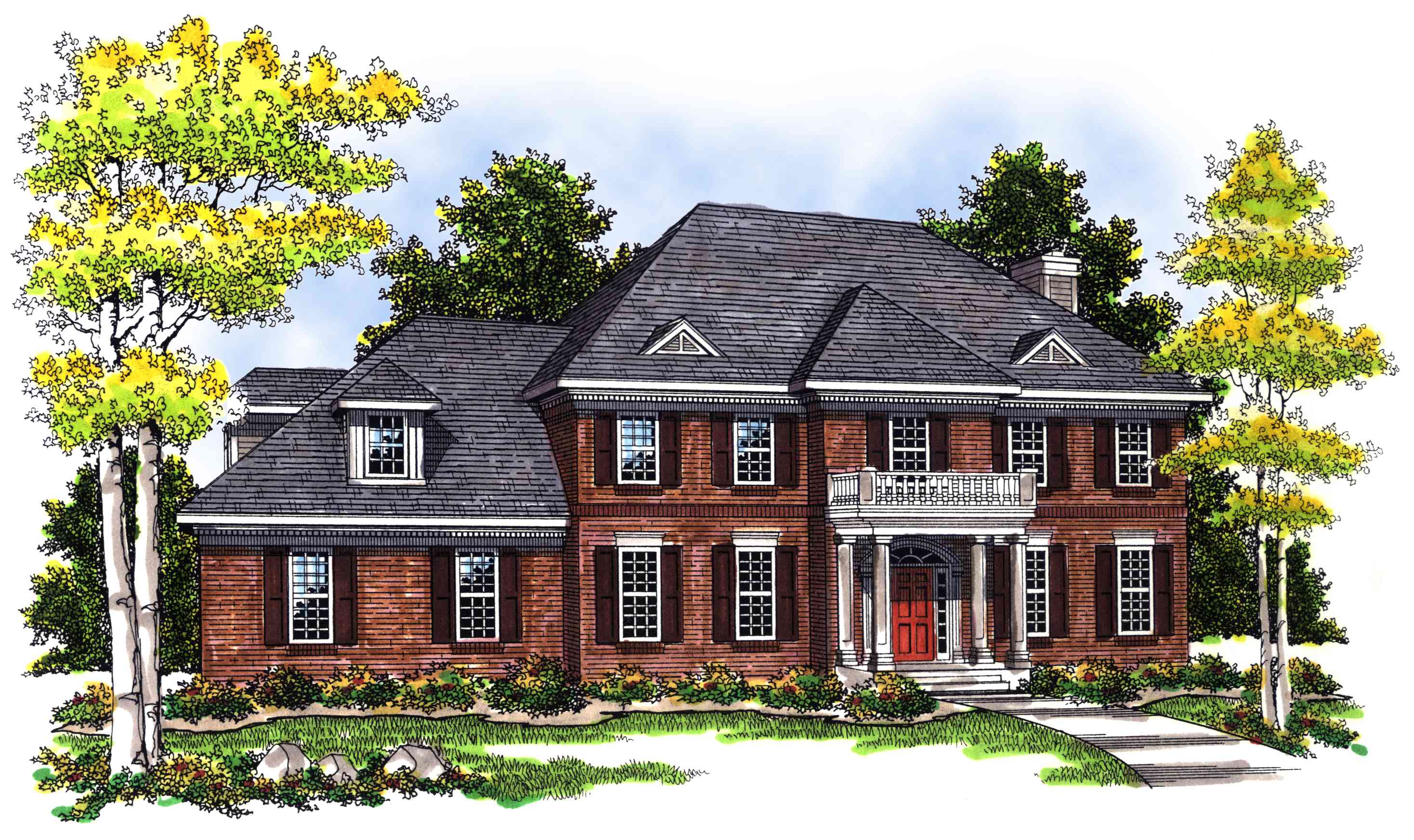 2 Story Brick Home Plan 89450AH Architectural Designs