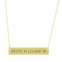 Temple Coordinates Necklace horizontal bar necklace, temple coordinate necklace, marriage coordinate necklace, coordinate jewelry, lds coordinate jewelry