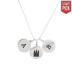 Temple Initial Charm Necklace 