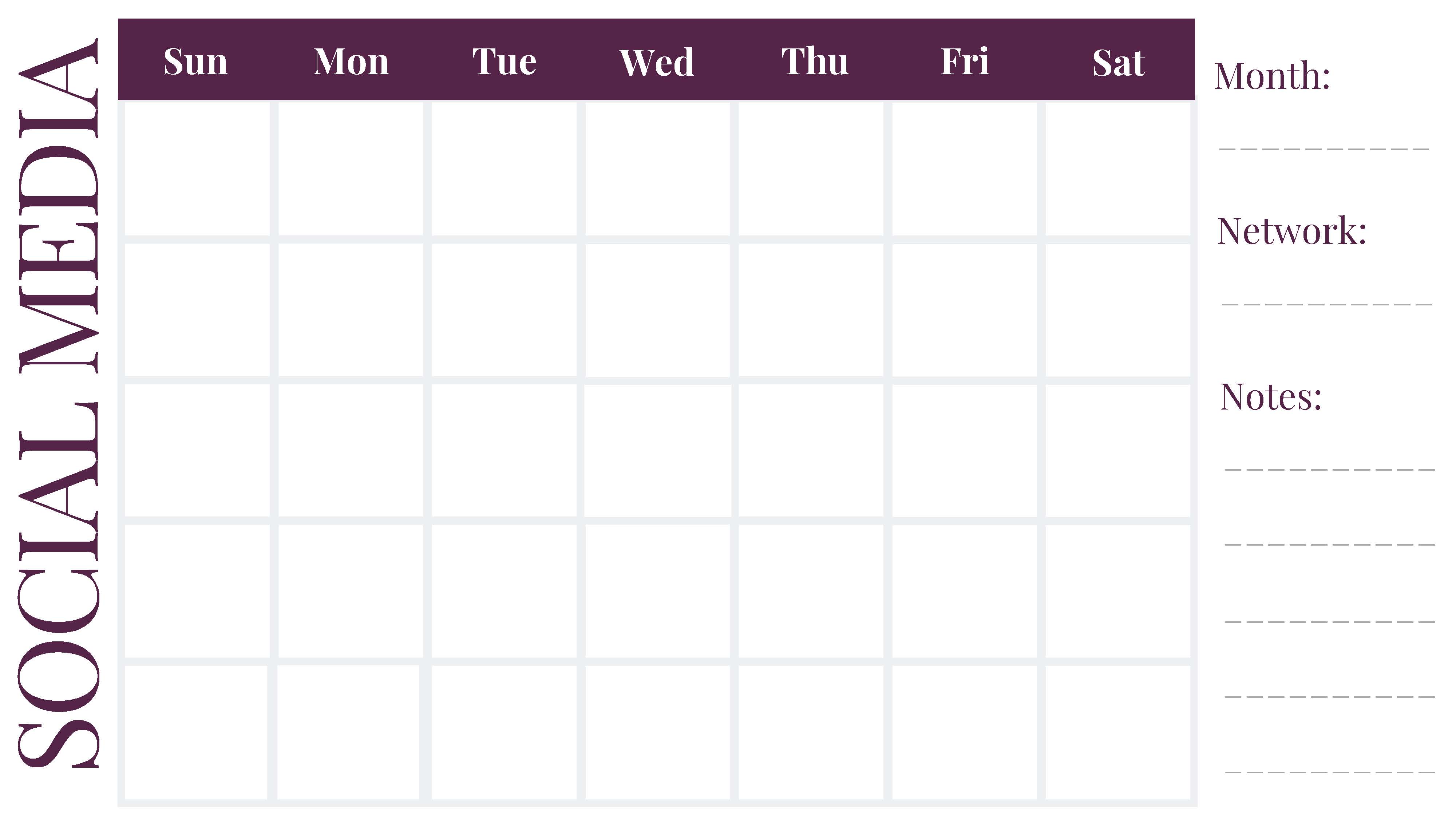 social media calendar template help site