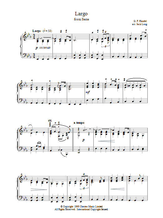 Largo From Serse Digital Sheet Music