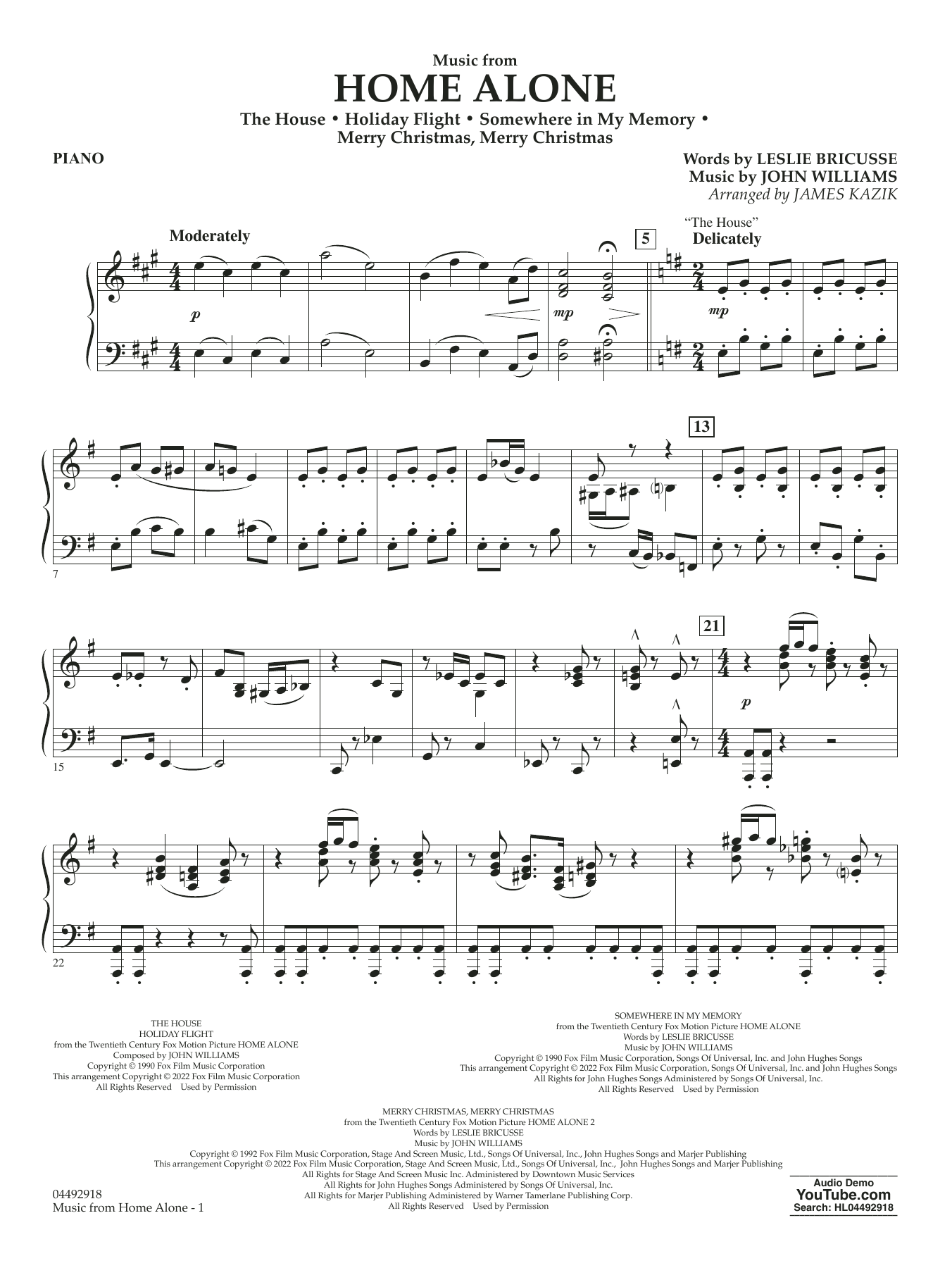 Music from Home Alone - Piano Sheet Music | James Kazik | Orchestra