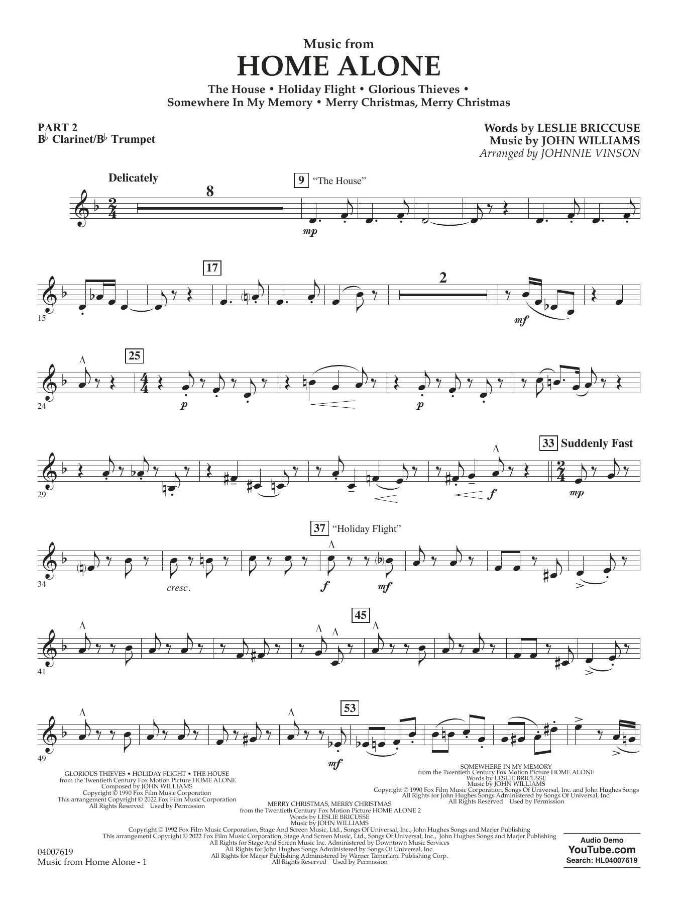 Music from Home Alone - Pt.2 - Bb Clarinet/Bb Trumpet Sheet Music ...