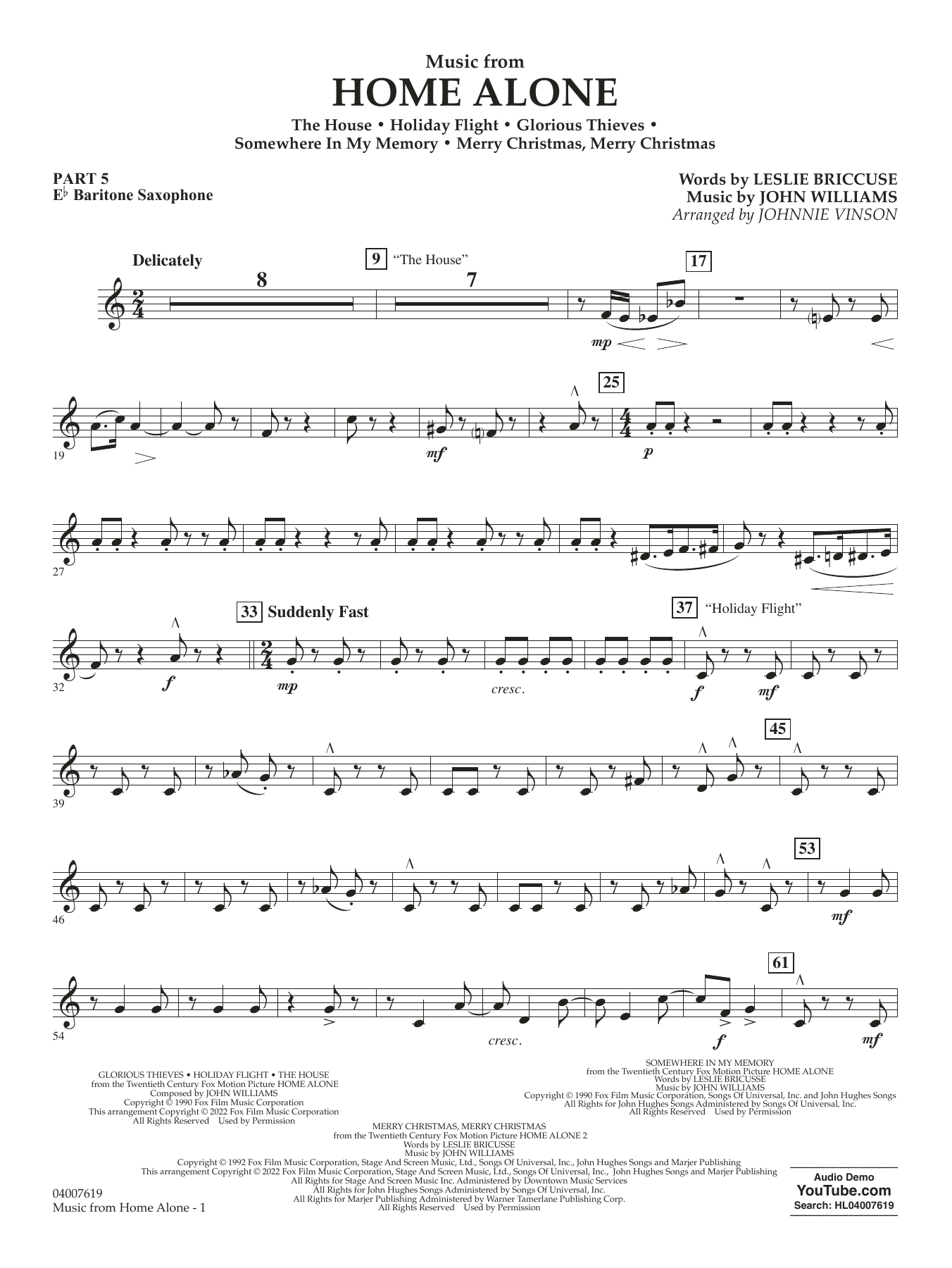 Music from Home Alone - Pt.5 - Eb Baritone Saxophone Sheet Music ...