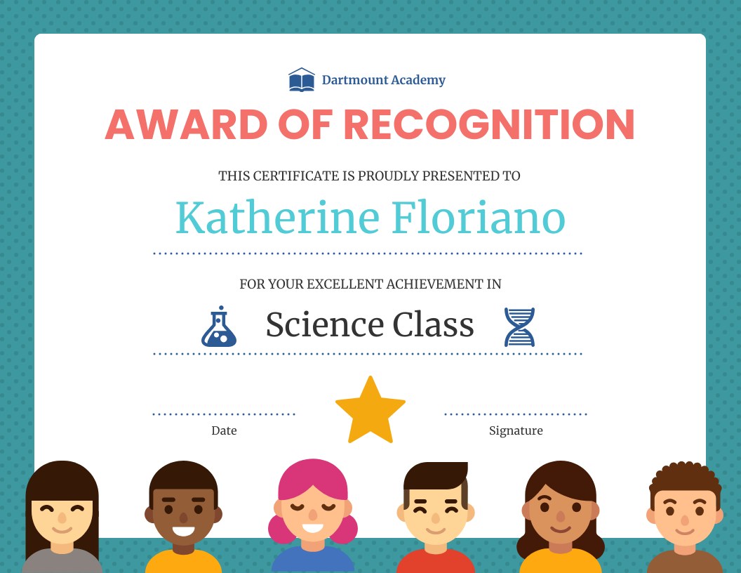 School Certificate of Recognition Template