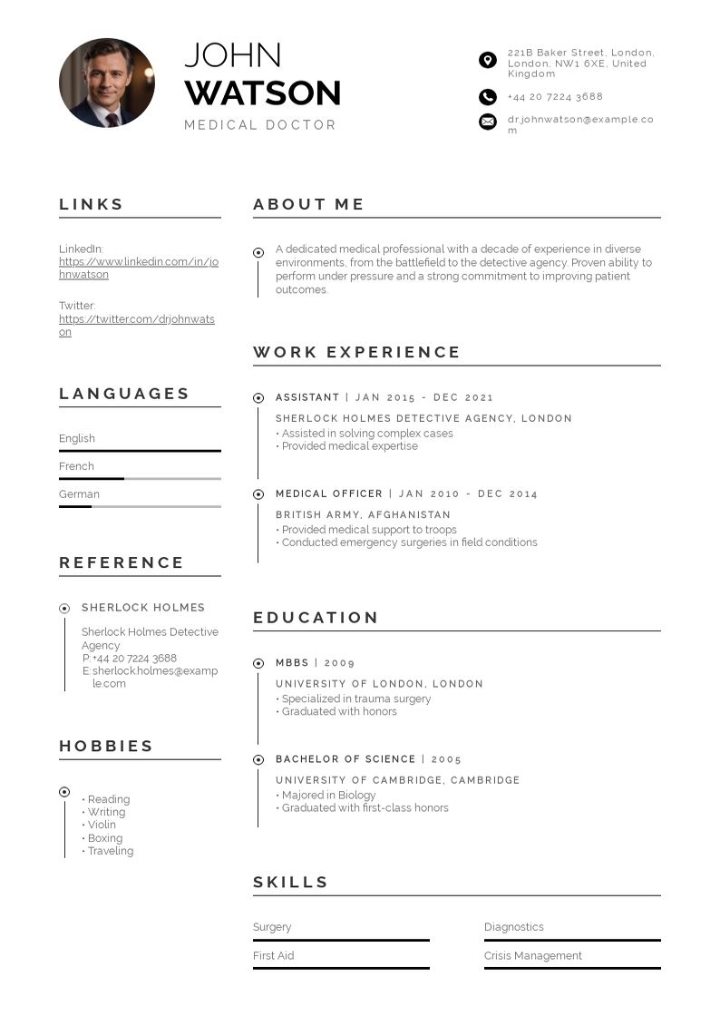 professional Graduate  example resume template