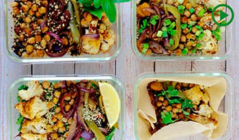 4-Way Meal Prep: Roasted Spiced Vegetables, Chickpeas and Quinoa