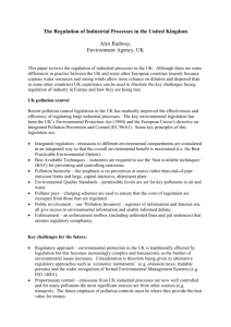 Environmental Regulation of Industry in the United Kingdom