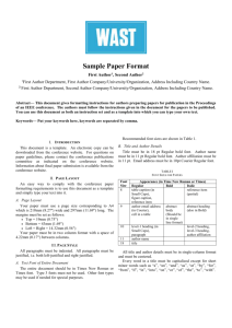 IEEE Paper Template in A4 (V1)