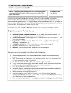 Project Communications Plan Guideline