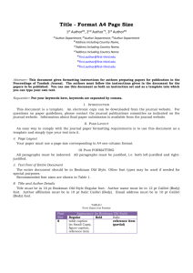 IEEE Paper Template in A4 (V1)