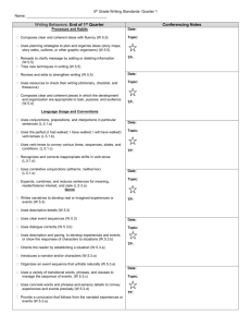 Third Grade Scoring Guide for Writing Proficiency