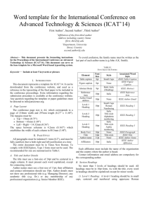 MS Word Template - ICAT`14 International Conference on Advanced