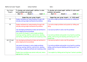 Maths Curricular Targets