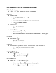 Chapter 9 Convergence and Divergence Tests