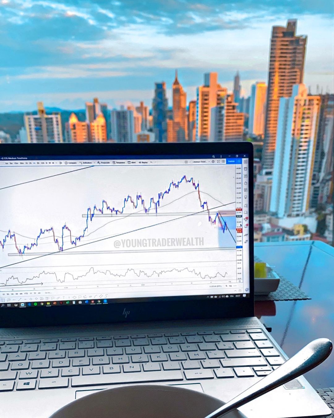 Gráfico de TradingView en @youngtraderwealth de Instagram