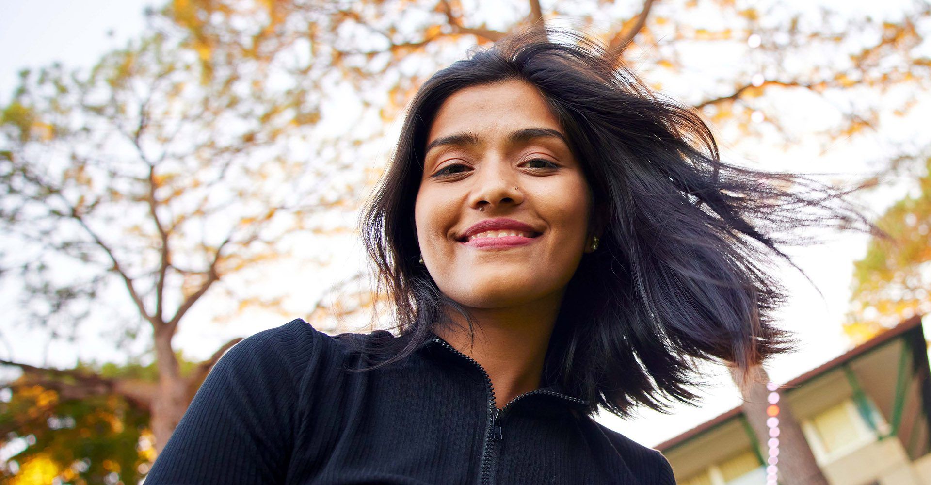 Female student smiling