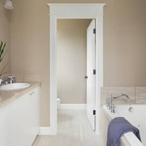 Master bathroom with double vanity and bathtub