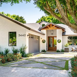 Nice modern house entrance and garage