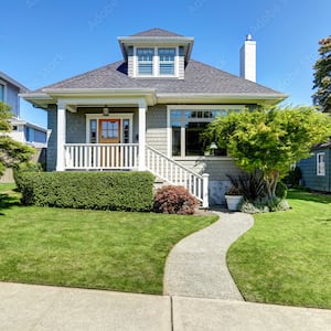 American craftsman house with chimney