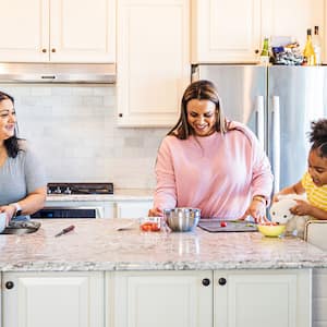 Family spending time together in the kitchen