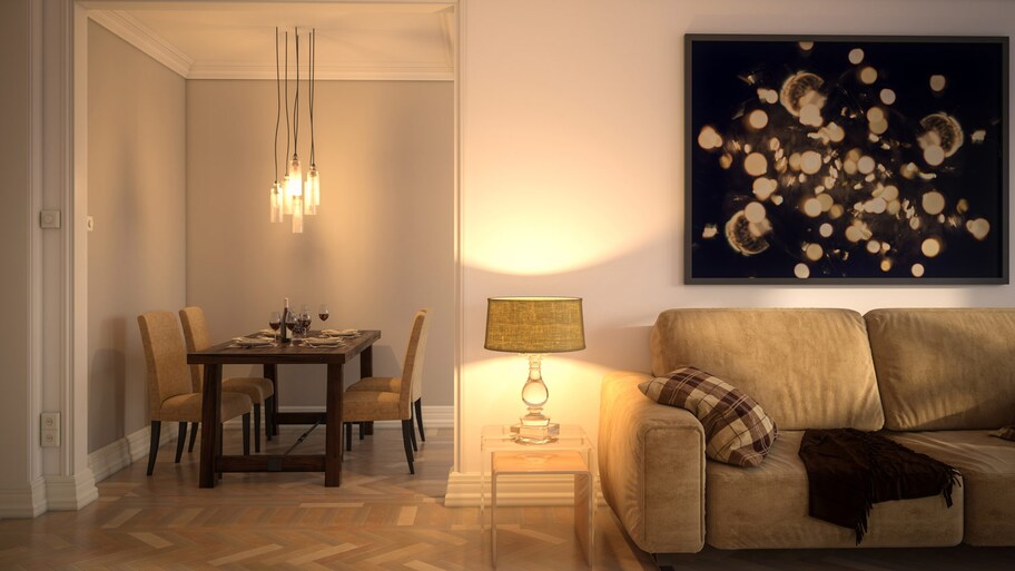 A Scandinavian interior with great light fixtures