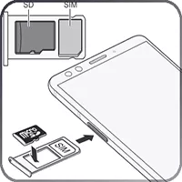 sim card installation place new card in the sim tray