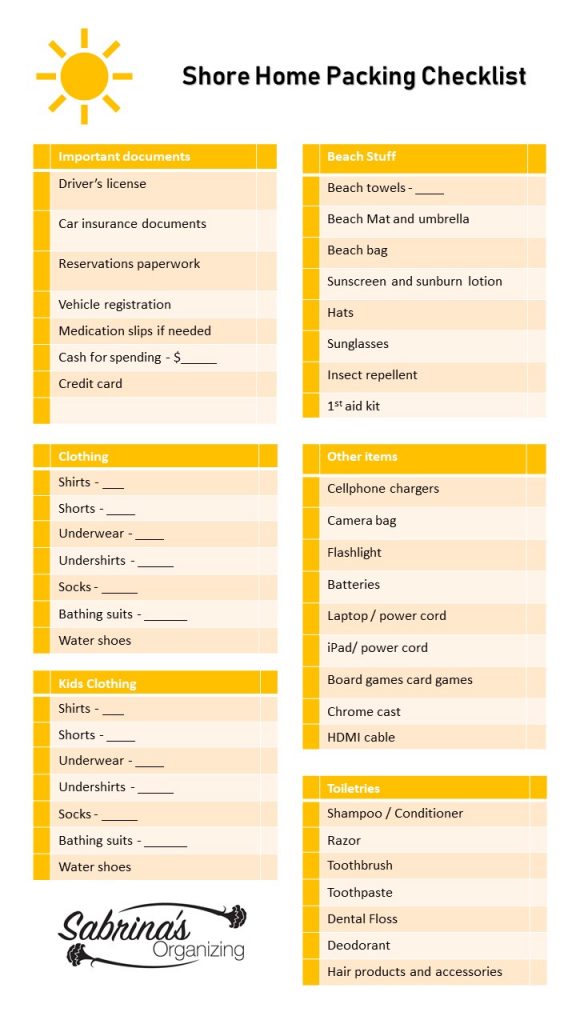 shore home packing checklist pg 2