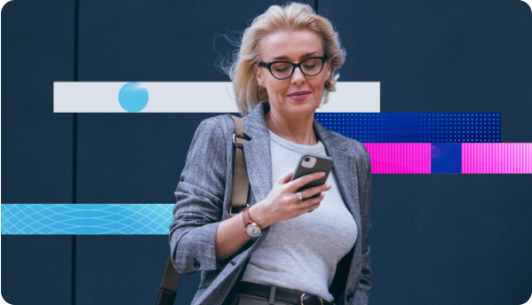 Woman looking at cellphone