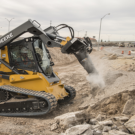 Hammer on compact track loader