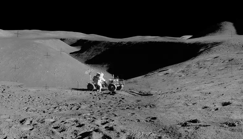 Apollo 15 Moon landing 21 EVA1 panorama