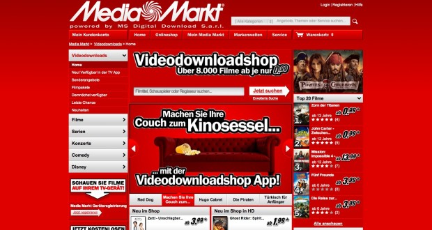 Media-Markt-Videodownloadshop - streamt auch bald mit DivX und nicht mehr nur mit Flash. (Screenshot: Golem.de)