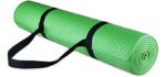 BalanceFrom GoYoga All-Purpose 1/4-Inch High Density Anti-Tear Exercise Yoga Mat with Carrying Strap