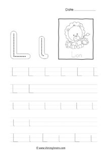 tracing letter l worksheet | alphabet l