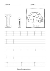 tracing letter i worksheet | alphabet i