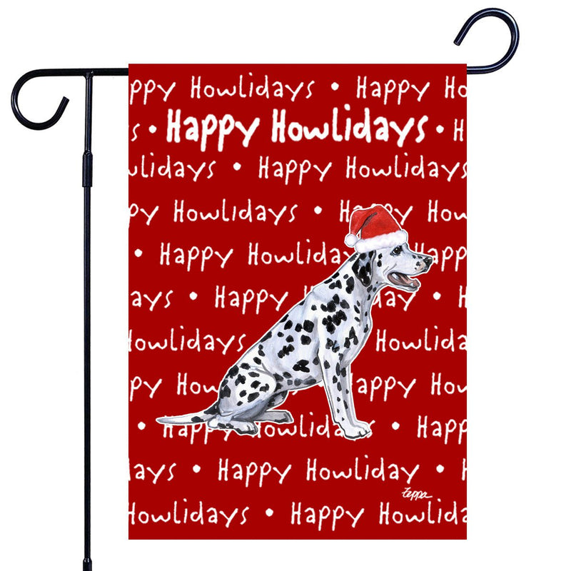 Dalmatian Happy Howliday's Garden Flag