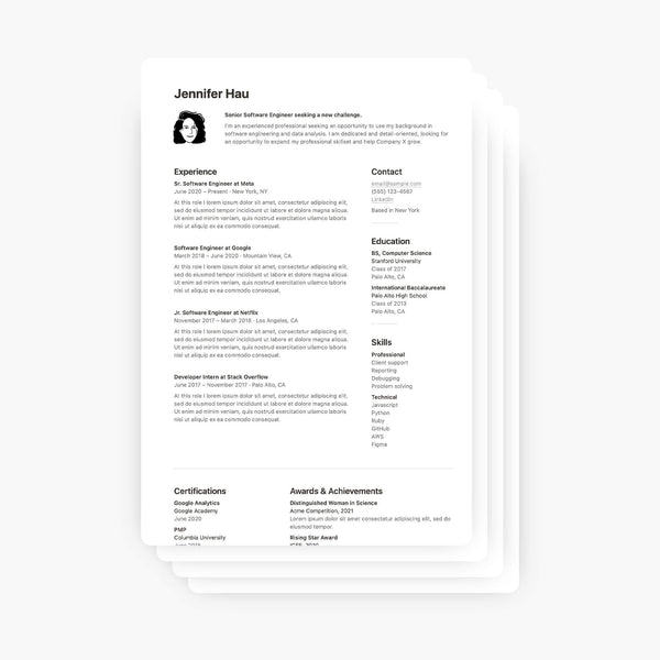 Minimalist Notion Resume Template