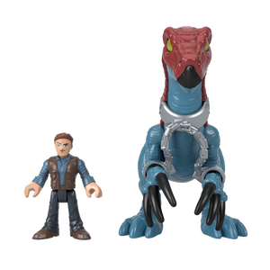 Imaginext Jurassic World Dominion Therizinosaurus Dinosaur & Owen Grady Poseable Figure Set