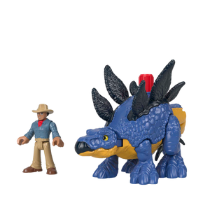 Imaginext Jurassic World Dominion Stegosaurus Dinosaur & Dr. Grant Poseable Figure Set