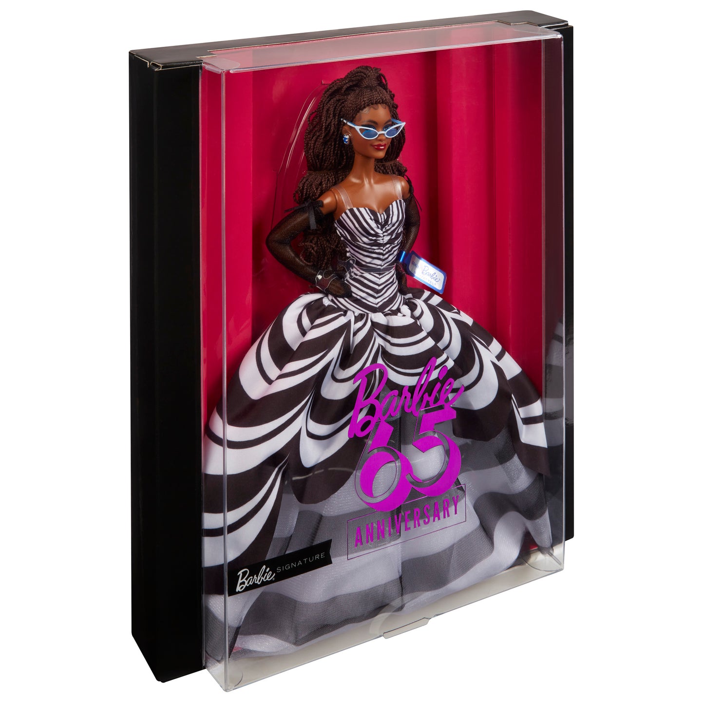 Barbie Signature 65th Anniversary Collectible Doll with Brown Hair and Black and White Gown