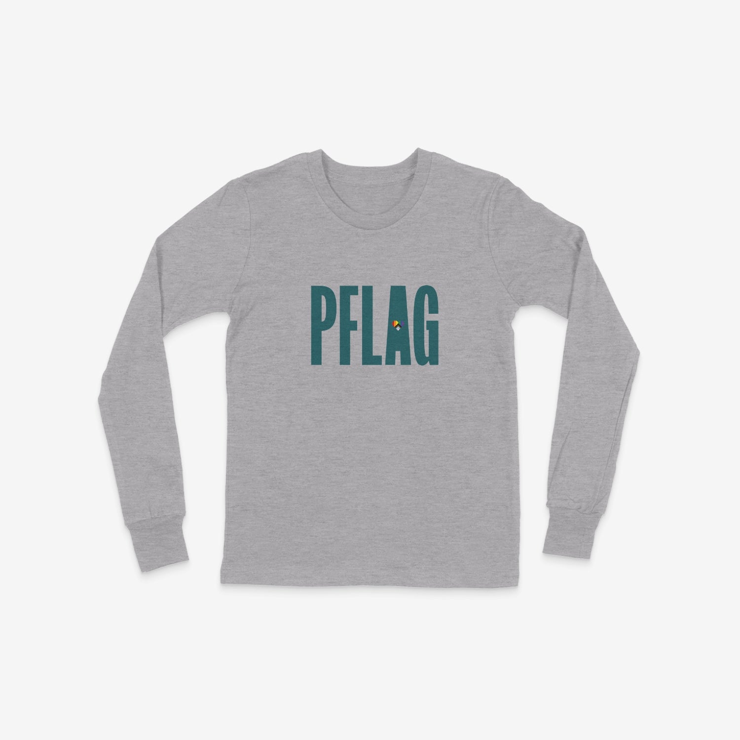 PFLAG Logo - Progress Heart - Youth Crewneck Long Sleeve T-Shirt