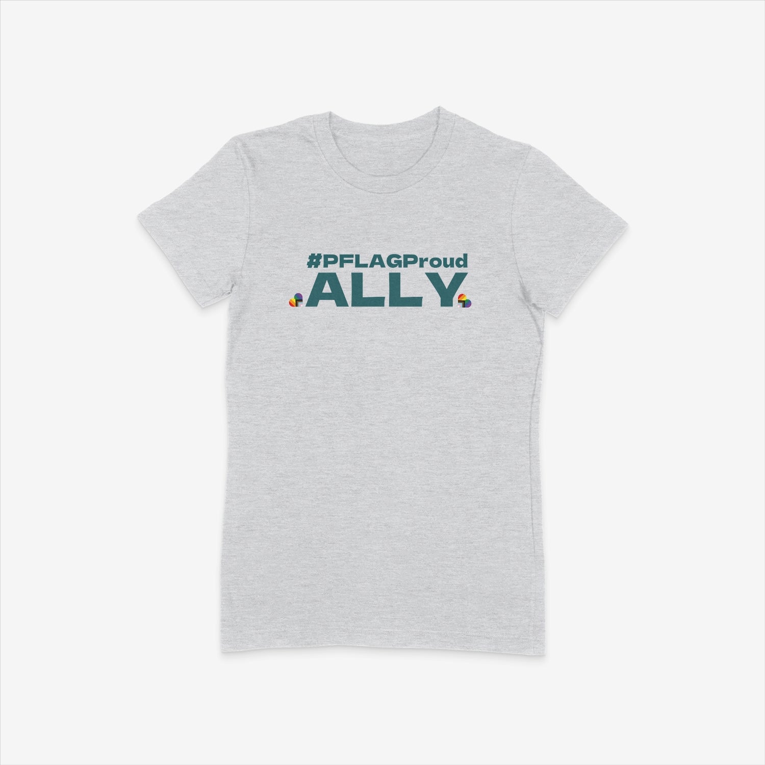 #PFLAGProud Ally - Fitted-Cut Crewneck Short Sleeve T-Shirt