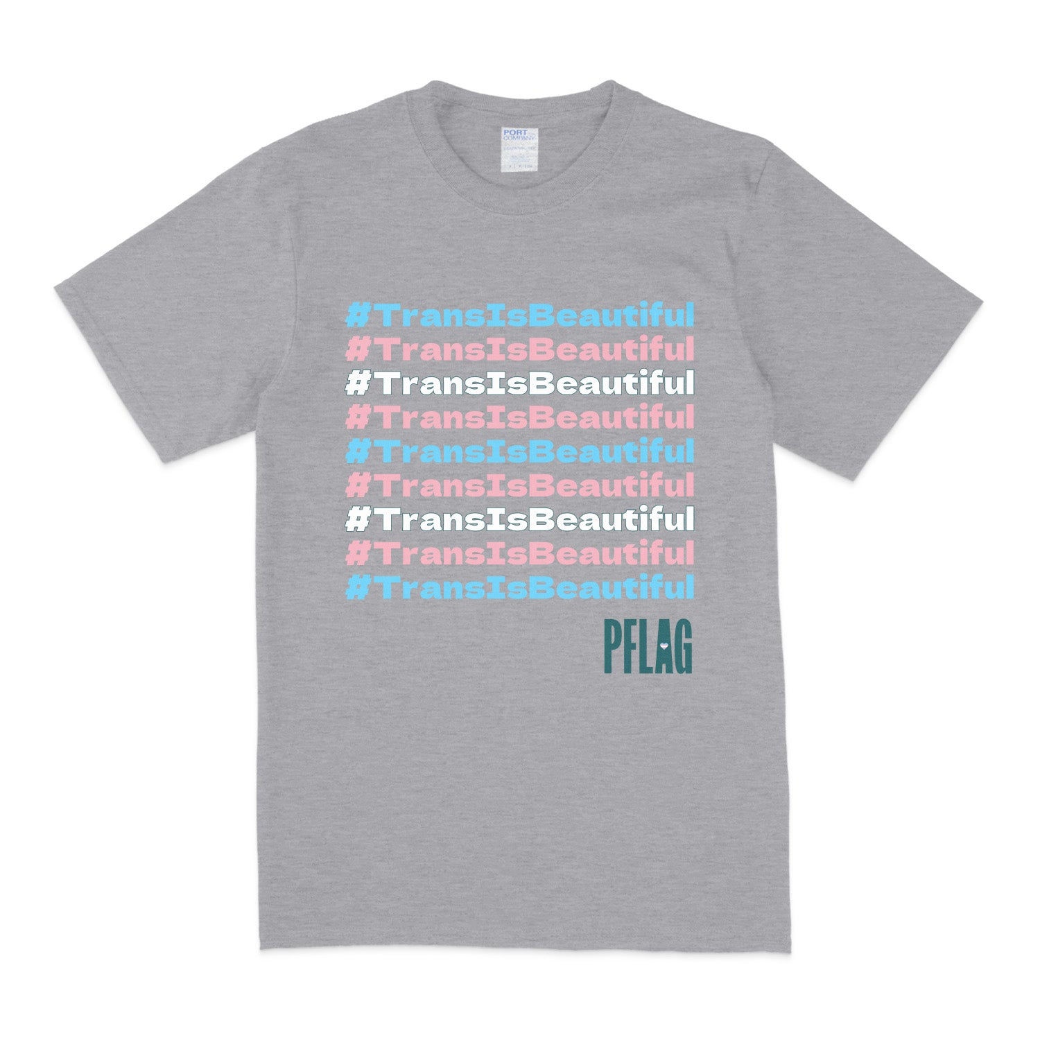 #TransIsBeautiful - TransPride Colors - Wide-Cut Crewneck Short Sleeve T-Shirt