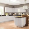 Lacarre Gloss Light Grey Kitchen Cabinet - Handleless Kitchen from Blossom Avenue - shopkitchensonline.co.uk