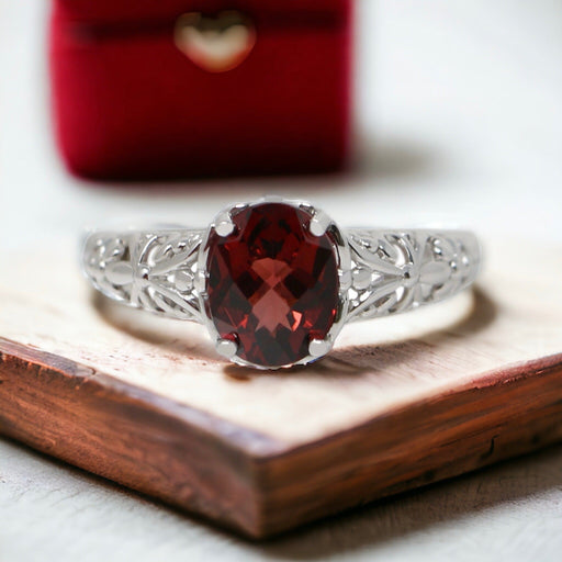 Sterling Silver and Garnet Ring - The Shops at Mount Vernon